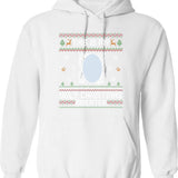 Funny Ugly Christmas Sweater with Mirror Graphic Pullover Hoodie - White