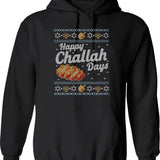 Funny Ugly Hanukkah Sweater Challah At Ya Girl Hoodie - Black
