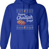 Funny Ugly Hanukkah Sweater Challah At Ya Girl Hoodie - Blue