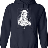 Funny Ugly Hanukkah Sweater Oy To The World Hoodie - Navy