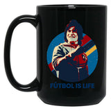 Futbol Is Life Black Coffee Mug, Gift Coffee Mug - Black