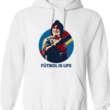 Futbol Is Life Graphic Pullover Hoodie - White