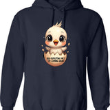 Future Folk Design Hoodie - Retro Graphic Pullover Hoodie for Men & Women - Navy