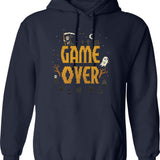 Game Over Hoodie - Retro Graphic Pullover Hoodie for Men & Women - Navy