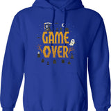 Game Over Hoodie - Retro Graphic Pullover Hoodie for Men & Women - Blue