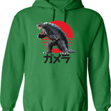 Gamera Attack Graphic Pullover Hoodie - Green