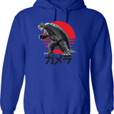 Gamera Attack Graphic Pullover Hoodie - Blue