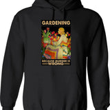 Garden Hoeing Ain't Easy Gardening Hoodie - Retro Graphic Pullover Hoodie for Men & Women - Black