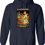 Garden Hoeing Ain't Easy Gardening Hoodie - Retro Graphic Pullover Hoodie for Men & Women - Navy