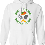 Gardening Because Murder Is Wrong Funny Vintage Garden Design Hoodie - White