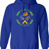 Gardening Because Murder Is Wrong Funny Vintage Garden Design Hoodie - Blue