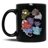 Gargoyles Movie Dragon Monsters Falling-Wing Demon Cartoon Halloween Black Coffee Mug, Gift Coffee Mug