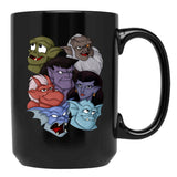 Gargoyles Movie Dragon Monsters Falling-Wing Demon Cartoon Halloween Black Coffee Mug, Gift Coffee Mug