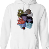 Gargoyles Movie Dragon Monsters Falling-Wing Demon Cartoon Halloween Graphic Pullover Hoodie - White