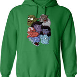 Gargoyles Movie Dragon Monsters Falling-Wing Demon Cartoon Halloween Graphic Pullover Hoodie - Green
