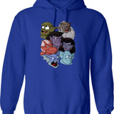 Gargoyles Movie Dragon Monsters Falling-Wing Demon Cartoon Halloween Graphic Pullover Hoodie - Blue