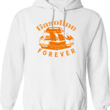 Gasoline Forever .. Hoodie - Retro Graphic Pullover Hoodie for Men & Women - White