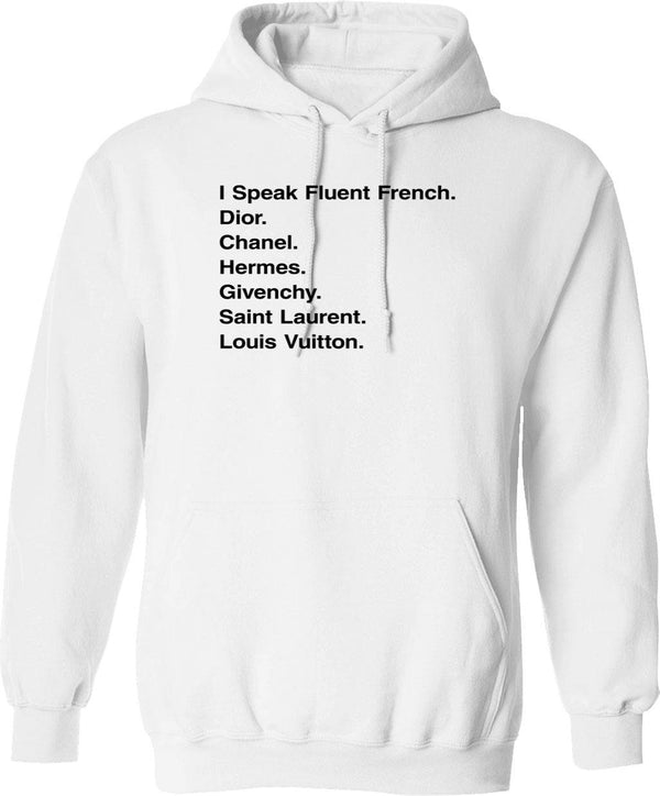 Generic I Speak Fluent French Graphic Pullover Hoodie - White