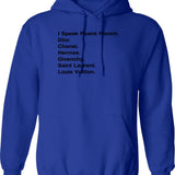 Generic I Speak Fluent French Graphic Pullover Hoodie - Blue