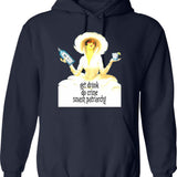 Get Dead Bygones Hoodie - Retro Graphic Pullover Hoodie for Men & Women - Navy