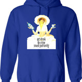 Get Dead Bygones Hoodie - Retro Graphic Pullover Hoodie for Men & Women - Blue
