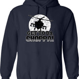 Get To Da Choppa Hoodie - Retro Graphic Pullover Hoodie for Men & Women - Navy