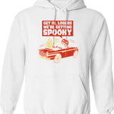 Getaway (race)car Hoodie - Retro Graphic Pullover Hoodie for Men & Women - White