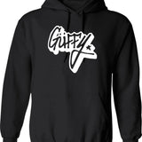 Gffy Guffy Clothing Brand Dripping Red Graffiti Design Logo From Los Santos San Andreas Hoodie - Black