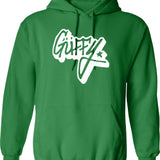 Gffy Guffy Clothing Brand Dripping Red Graffiti Design Logo From Los Santos San Andreas Hoodie - Green