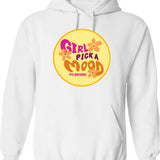 Girl From Mars Hoodie - Retro Graphic Pullover Hoodie for Men & Women - White