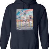 Girl Pick A Mood Hoodie - Retro Graphic Pullover Hoodie for Men & Women - Navy