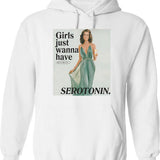 Girl With Radio Aya Takano Hoodie - Retro Graphic Pullover Hoodie for Men & Women - White