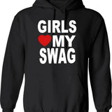 Girls Just Wanna Have Serotonin Hoodie - Retro Graphic Pullover Hoodie for Men & Women - Black
