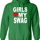 Girls Just Wanna Have Serotonin Hoodie - Retro Graphic Pullover Hoodie for Men & Women - Green