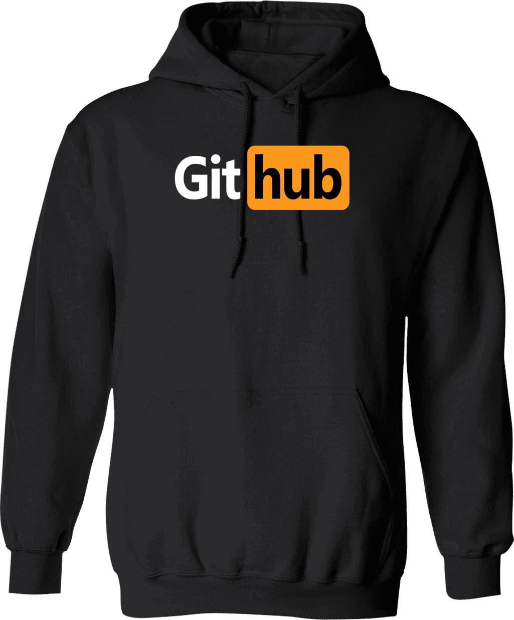 Github - Prnhub Version Graphic Pullover Hoodie - Black