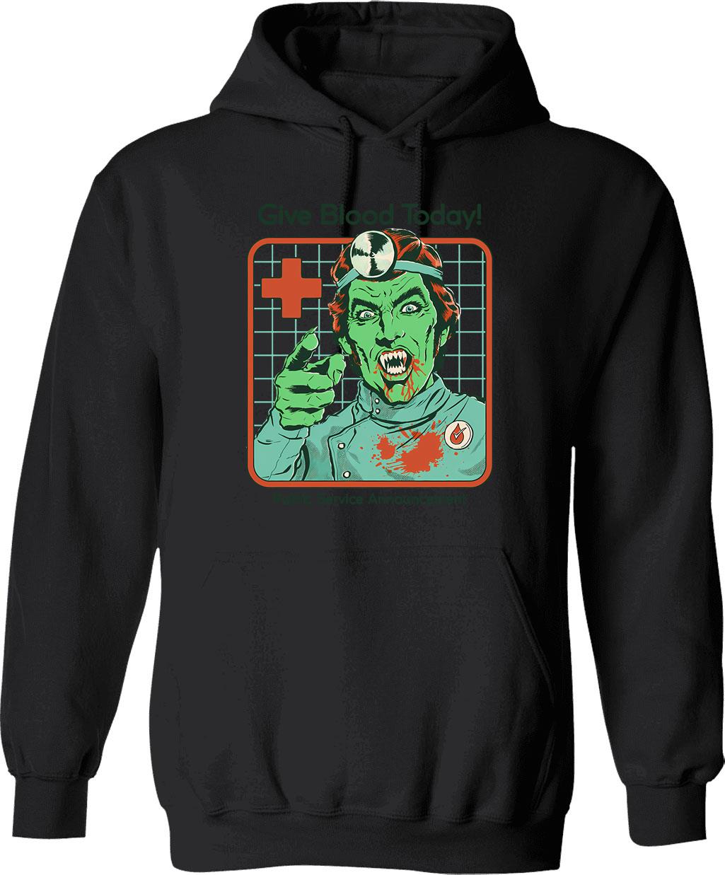 Give Blood Play Rugby Funny Rugby Sayings Hoodie - Black
