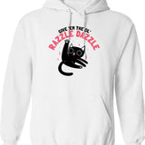 Give Em The Ol Razzle Dazzle Cat Funny Graphic Pullover Hoodie - White