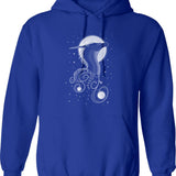 Globochem Hoodie - Retro Graphic Pullover Hoodie for Men & Women - Blue