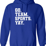 Go Climb A Rock Hoodie - Retro Graphic Pullover Hoodie for Men & Women - Blue