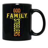 God Family Steeler Black Coffee Mug, Gift Coffee Mug - Black