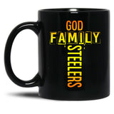 God Family Steeler Black Coffee Mug, Gift Coffee Mug