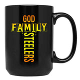 God Family Steeler Black Coffee Mug, Gift Coffee Mug