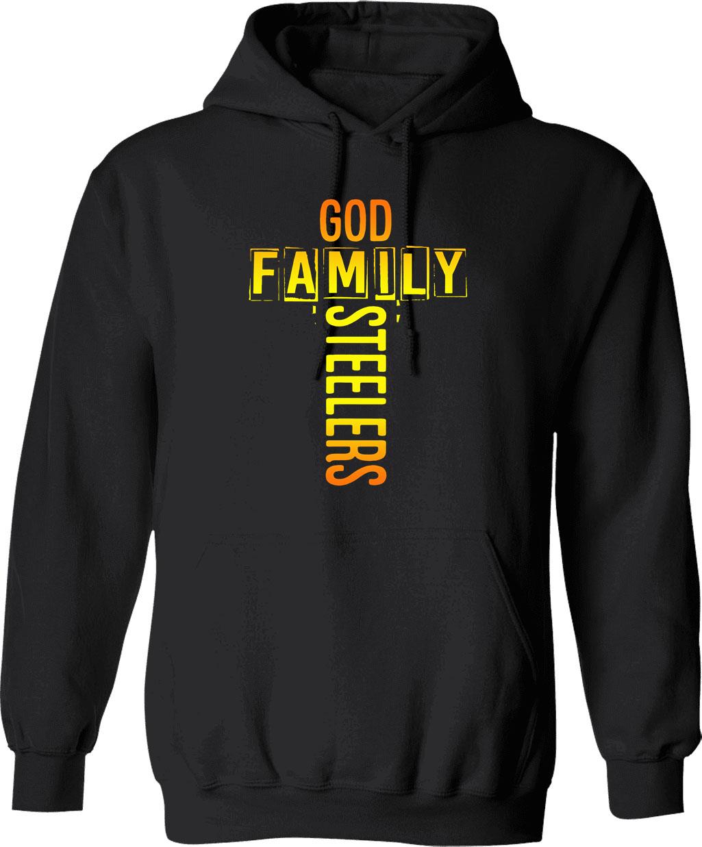 God Family Steeler Graphic Pullover Hoodie - Black