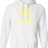 Good Karma. Hoodie - Retro Graphic Pullover Hoodie for Men & Women - White