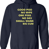 Good Karma. Hoodie - Retro Graphic Pullover Hoodie for Men & Women - Navy