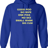 Good Karma. Hoodie - Retro Graphic Pullover Hoodie for Men & Women - Blue
