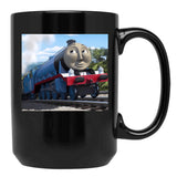 Gordon From Thomas The Tank Engine Black Coffee Mug, Gift Coffee Mug