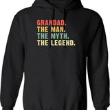 Gramps Like A Grandpa Only Cooler Vintage Retro Hoodie - Black