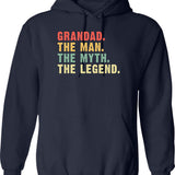 Gramps Like A Grandpa Only Cooler Vintage Retro Hoodie - Navy