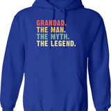 Gramps Like A Grandpa Only Cooler Vintage Retro Hoodie - Blue